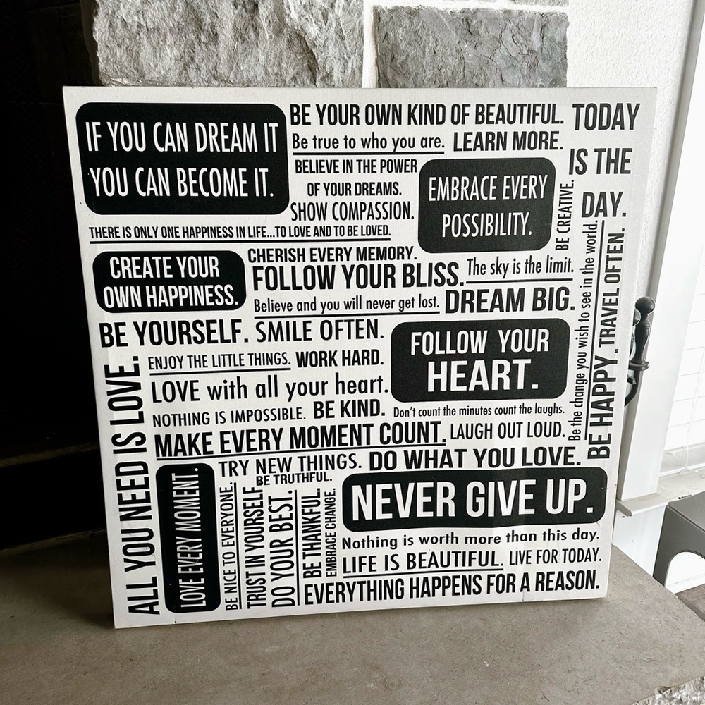 Inspirational Black and White Wall Art Decor